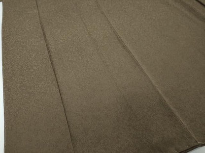平和屋着物●上質な色無地　霞地紋　黒茶色　正絹　逸品　未使用　DABI2189ud