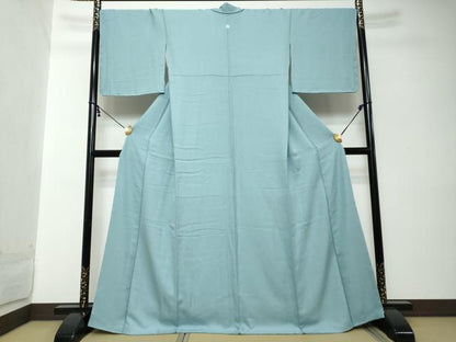 平和屋着物●上質な色無地　紗綾型地紋　浅縹色　正絹　逸品　未使用　DABI2190ud