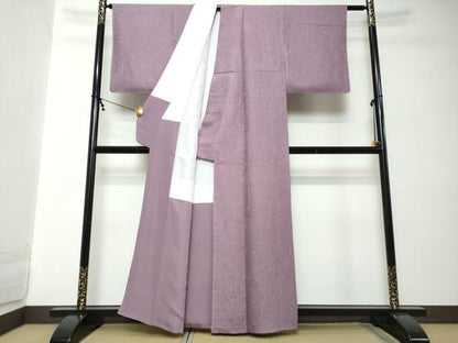平和屋着物●上質な色無地　辻が花地紋　浅紫色　正絹　逸品　未使用　DABI2191ud