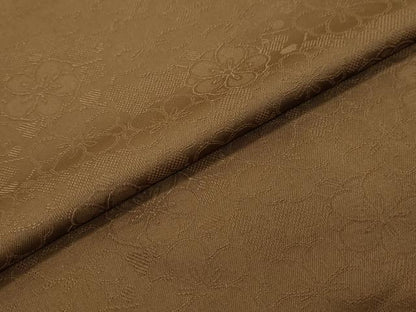 平和屋着物●上質な色無地　花尽くし地紋　枯茶色　正絹　逸品　DABI2192ud