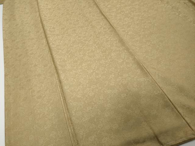 平和屋着物●上質な色無地　花尽くし地紋　榛色　正絹　逸品　未使用　DABI2193ud