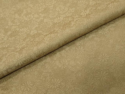 平和屋着物●上質な色無地　花尽くし地紋　榛色　正絹　逸品　未使用　DABI2193ud