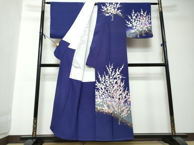 平和屋着物●訪問着　刺繍　枝梅文　暈し染め　金彩　正絹　逸品　未使用　DABI2196ud