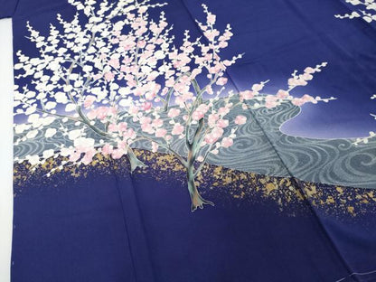 平和屋着物●訪問着　刺繍　枝梅文　暈し染め　金彩　正絹　逸品　未使用　DABI2196ud