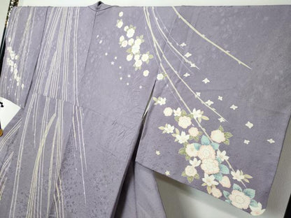 平和屋着物●訪問着　草花文　暈し染め　金彩　正絹　逸品　DABI2197ud