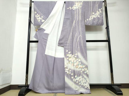 平和屋着物●訪問着　草花文　暈し染め　金彩　正絹　逸品　DABI2197ud