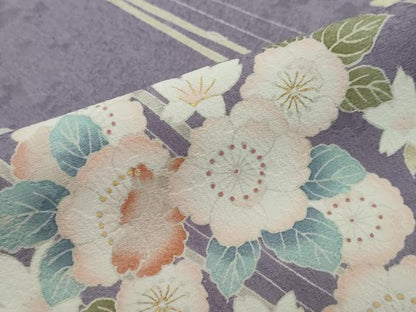 平和屋着物●訪問着　草花文　暈し染め　金彩　正絹　逸品　DABI2197ud