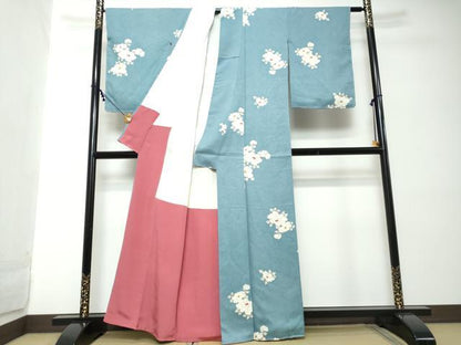 平和屋着物●上質な小紋　舞花文　正絹　逸品　未使用　DABI2198ud
