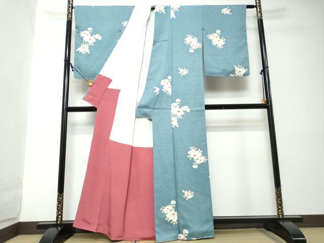 平和屋着物●上質な小紋　舞花文　正絹　逸品　未使用　DABI2198ud