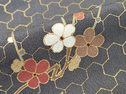 平和屋着物●訪問着　駒刺繍　枝花文　金彩　正絹　逸品　DABI2201ud