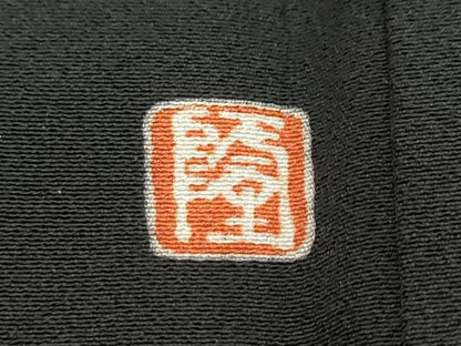 平和屋着物●豪華黒留袖　友禅　作家物　短冊草花文　正絹　逸品　DABI2208ud