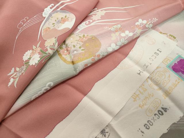 平和屋着物●訪問着　貝合わせ草花文　暈し染め　金彩　ますいわ屋扱い　反端付き　ロング丈　正絹　逸品　DABI2211ud