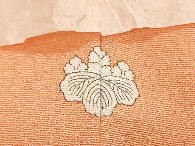 平和屋着物●上質な色無地　菱草花地紋　深支子色　正絹　逸品　DABI2215ud