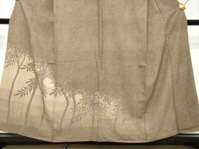 平和屋着物●江戸小紋　訪問着　鮫小紋柄　枝葉文　シルエット　正絹　逸品　DABI2216ud