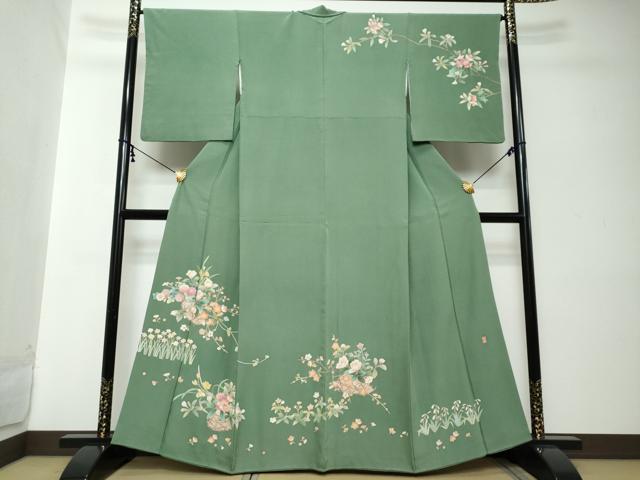 平和屋着物●友禅作家　北川聖水　訪問着　飾花文　正絹　逸品　DABI2221ud