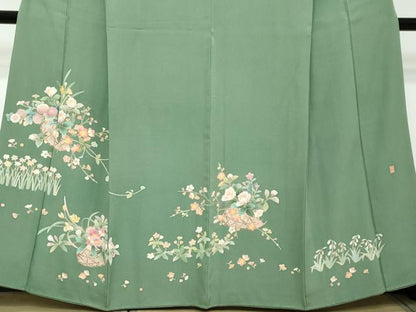 平和屋着物●友禅作家　北川聖水　訪問着　飾花文　正絹　逸品　DABI2221ud