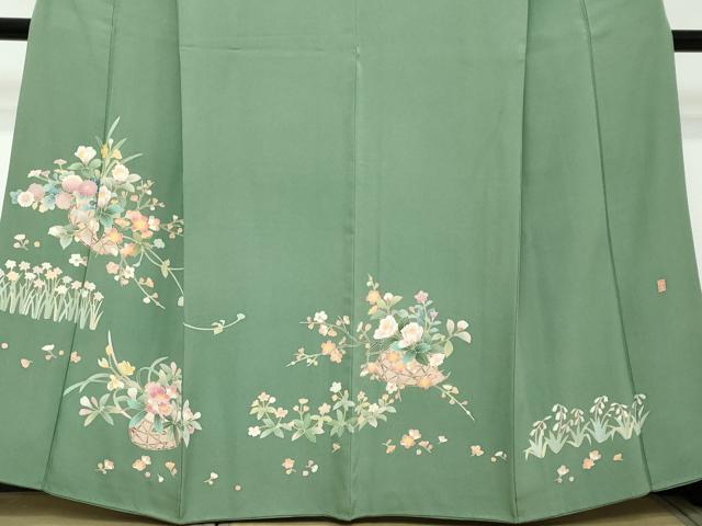 平和屋着物●友禅作家　北川聖水　訪問着　飾花文　正絹　逸品　DABI2221ud