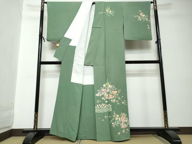 平和屋着物●友禅作家　北川聖水　訪問着　飾花文　正絹　逸品　DABI2221ud