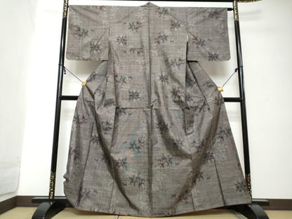 平和屋着物●本場大島紬　9マルキ　枝花文　正絹　逸品　未使用　DABI2222ud