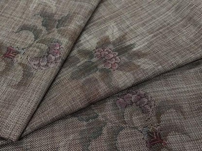 平和屋着物●本場大島紬　9マルキ　枝花文　正絹　逸品　未使用　DABI2222ud
