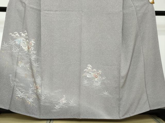平和屋着物●訪問着　流水風景草花文　金彩　正絹　逸品　DABI2223ud