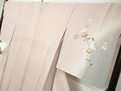 平和屋着物●訪問着　友禅　作家物　枝花文　暈し染め　正絹　逸品　DABI2224ud