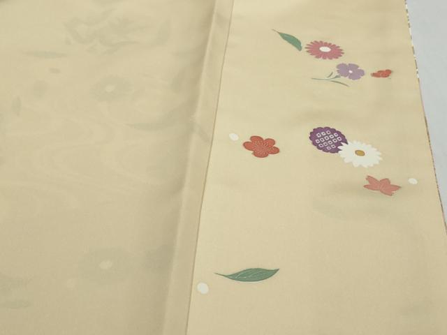 平和屋着物●訪問着　駒刺繍　流水雪輪草花文　暈し染め　金彩　正絹　逸品　未使用　DABI2225ud