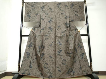 平和屋着物●本場大島紬　9マルキ　草花文　正絹　逸品　未使用　DABI2226ud