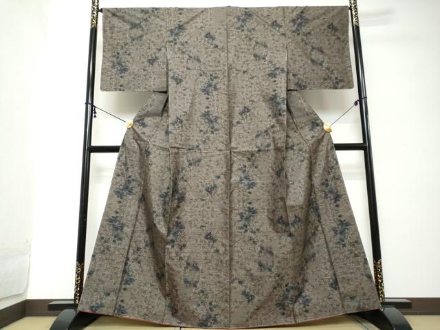 平和屋着物●本場大島紬　9マルキ　草花文　正絹　逸品　未使用　DABI2226ud
