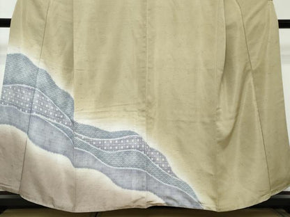平和屋着物●訪問着　紬地　吉祥文　正絹　逸品　DABI2227ud
