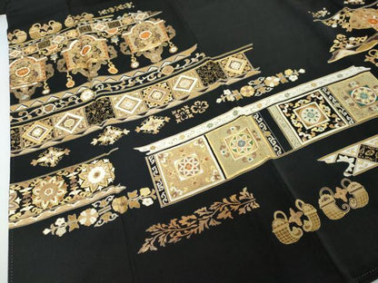平和屋着物●創業460年・千總　黒留袖　駒刺繍　竹屋町刺繍　吉祥花文　金彩　高島屋扱い　正絹　逸品　DABI2237ud