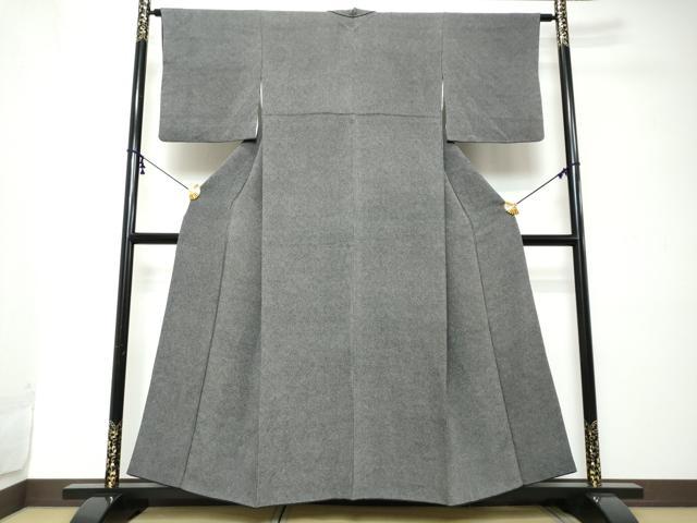 平和屋着物●鈴木秋治　江戸小紋　鮫小紋柄　黒地　正絹　逸品　DABI2238ud