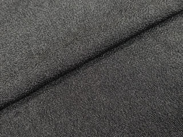 平和屋着物●鈴木秋治　江戸小紋　鮫小紋柄　黒地　正絹　逸品　DABI2238ud