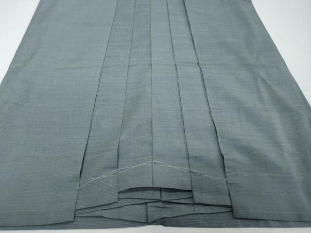 平和屋着物●男性　行灯袴　紬地　灰青色　正絹　逸品　DABI2239ud