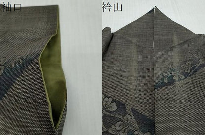 平和屋着物●本場大島紬　9マルキ　草花文　正絹　逸品　DABI2245ud