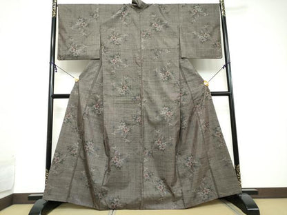 平和屋着物●本場大島紬　7マルキ　枝花文　正絹　逸品　DABI2249ud