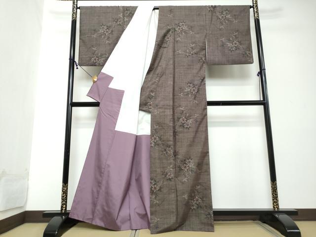 平和屋着物●本場大島紬　7マルキ　枝花文　正絹　逸品　DABI2249ud