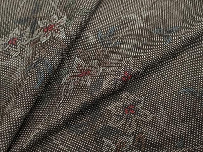 平和屋着物●本場大島紬　7マルキ　枝花文　正絹　逸品　DABI2249ud