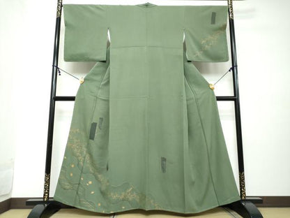 平和屋着物●訪問着　短冊草花文　金彩　正絹　逸品　DABI2251ud