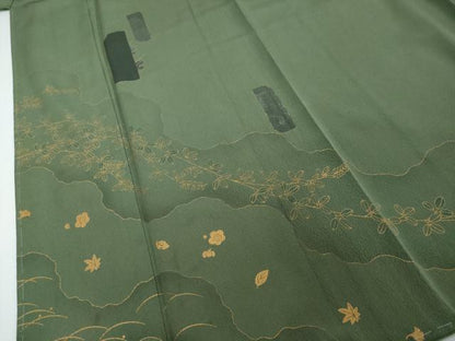 平和屋着物●訪問着　短冊草花文　金彩　正絹　逸品　DABI2251ud