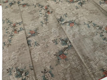 平和屋着物●本場大島紬　7マルキ　草花文　正絹　逸品　DABI2252ud