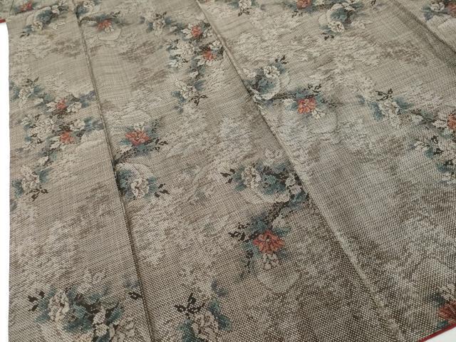 平和屋着物●本場大島紬　7マルキ　草花文　正絹　逸品　DABI2252ud