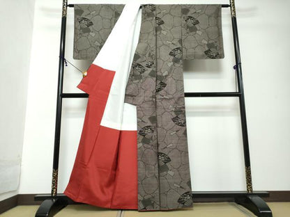 平和屋着物●本場大島紬　9マルキ　扇面風景文　正絹　逸品　未使用　DABI2254ud