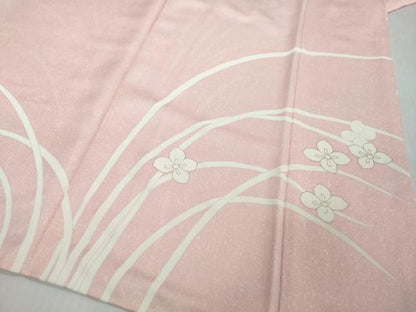 平和屋着物●訪問着　駒刺繍　草花文　金銀彩　正絹　逸品　DABI2259ud