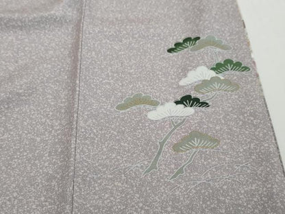 平和屋着物●訪問着　流水風景草花文　金彩　正絹　逸品　DABI2263ud
