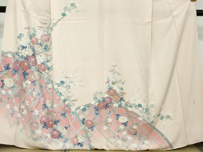 平和屋着物●訪問着　作家物　草花籬文　暈し染め　金彩　正絹　逸品　未使用　DABI2264ud