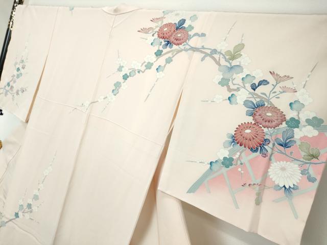 平和屋着物●訪問着　作家物　草花籬文　暈し染め　金彩　正絹　逸品　未使用　DABI2264ud