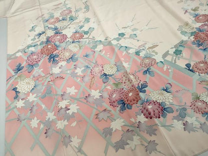 平和屋着物●訪問着　作家物　草花籬文　暈し染め　金彩　正絹　逸品　未使用　DABI2264ud