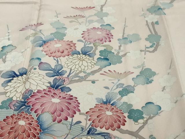 平和屋着物●訪問着　作家物　草花籬文　暈し染め　金彩　正絹　逸品　未使用　DABI2264ud