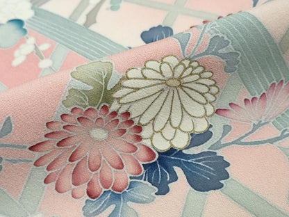 平和屋着物●訪問着　作家物　草花籬文　暈し染め　金彩　正絹　逸品　未使用　DABI2264ud